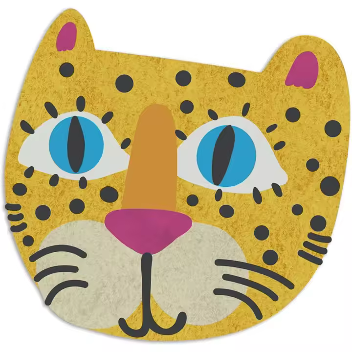 VILBER, Alfombra Vinilo Infantil, Bebe. Contorno Gato. Recortado con técnica Digital de última generación. Sostenible. Antideslizante. Lavable. Habitación Juego niño-niña, Dormitorio. - 1