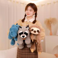 Almohada De Peluche Suave De 45-70cm En Forma De Animal Lười Gato Zorro Cocodrilo Regalo De Cumpleaños Para Niño Y Niña Rellena Con Poliéster - details 4