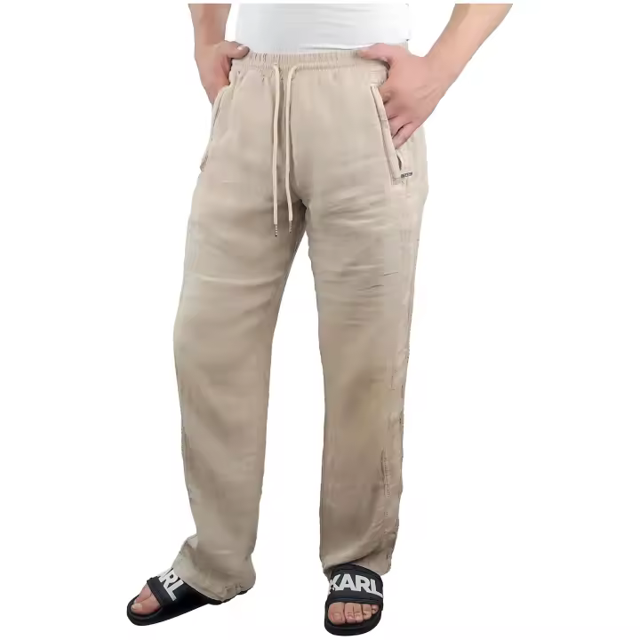 KARL LAGERFELD - Pantalón de Lino con Cordón Ajustable - 1