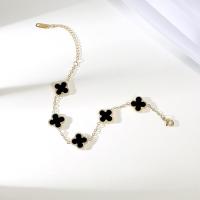 Pulsera chapada en oro de 18 quilates con trébol de oro para mujer, pulseras de la suerte de cuatro hojas, joyería de moda, regalos de cumpleaños para mujeres - details 1
