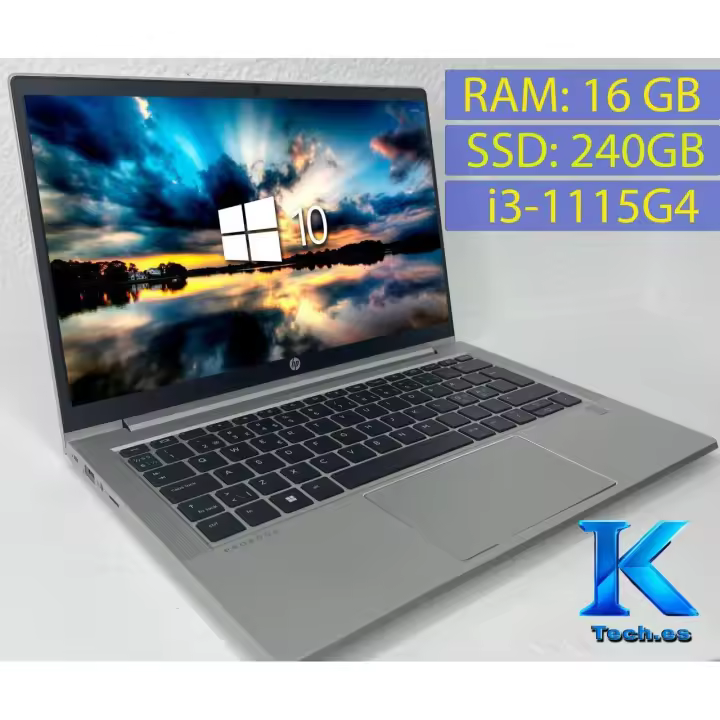 HP ProBook 430 G8  portátil ordenador barato / procesador i3-1115G4/16GB RAM /240GB SSD/Intel HD Graphics/ pantalla 13.3″ pulgadas HD - 1