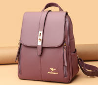Mochila De Cuero Para Mujer Estilo Vintage Casual Día Escuela Saco a Dos Negro Lujoso Con Bolsillo Exterior Y Cremallera Cierre - details 20