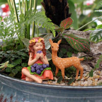 Set De Mini Faeitas Comiendo Bayas Adornos De Jardín De Resina Estatuas De Hadas Para Exteriores Decoración De Césped Y Patio - details 12