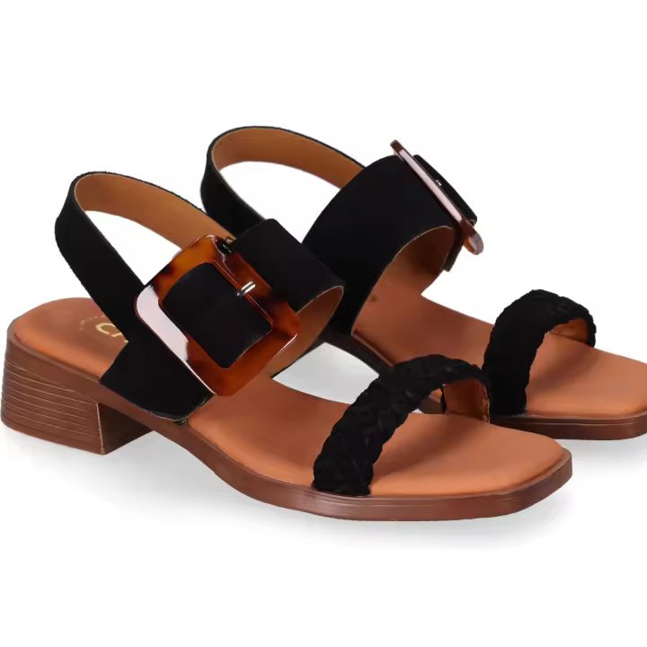 Chika10 Leather BINKA 01 Sandalia de Tacón Negro/Black - 1