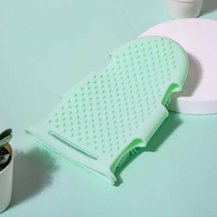 Lavabo Japonés Encantador Con Cepillo De Baño Y Guantes De Masaje De Silicona Para Eliminar Cutículas Y Limpieza De Cuerpo Para Mascotas - 1