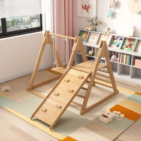 Toboganes y columnas infantiles, Juguetes de Madera para niños. Hecho de Madera maciza de Pino, Madera contrachapada. 3 En 1-3 en 1-Niños con estructuras para trepar, columpio, toboganes, combinaciones de interior. - details 2
