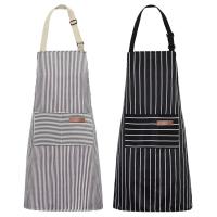 Delantal de cocina con babero ajustable, delantal de chef suave con bolsillos dobles para hombres y mujeres - details 0