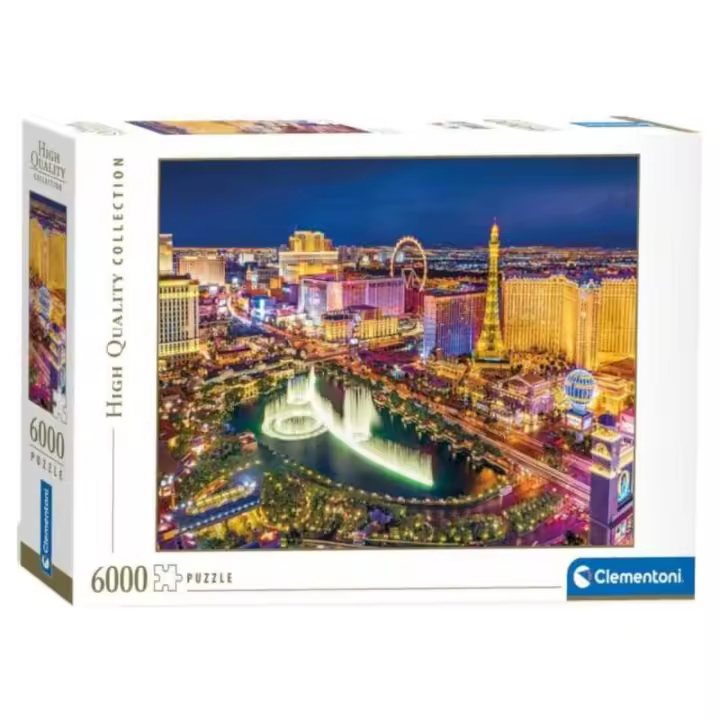 Puzzle 6000 piezas de la Ciudad de las Vegas Nocturna Nevada Clementoni - 1