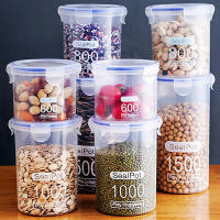 Contenedores De Almacenamiento De Alimentos Transparentes De Plástico S/M/L/XL Para Cocina Granos Azúcar Especias Jars Sellados - details 0