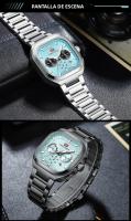 Reloj De Cuarzo Para Hombre MINI FOCUS Con Dial Cuadrado Luminoso Resistente Al Agua Y Fecha Correa De Acero Inoxidable Multifuncional Casual - details 12