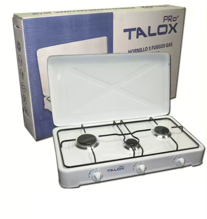Talox Cocina esmaltada a gas 3 fuegos con tapa mst-gs32 - 1