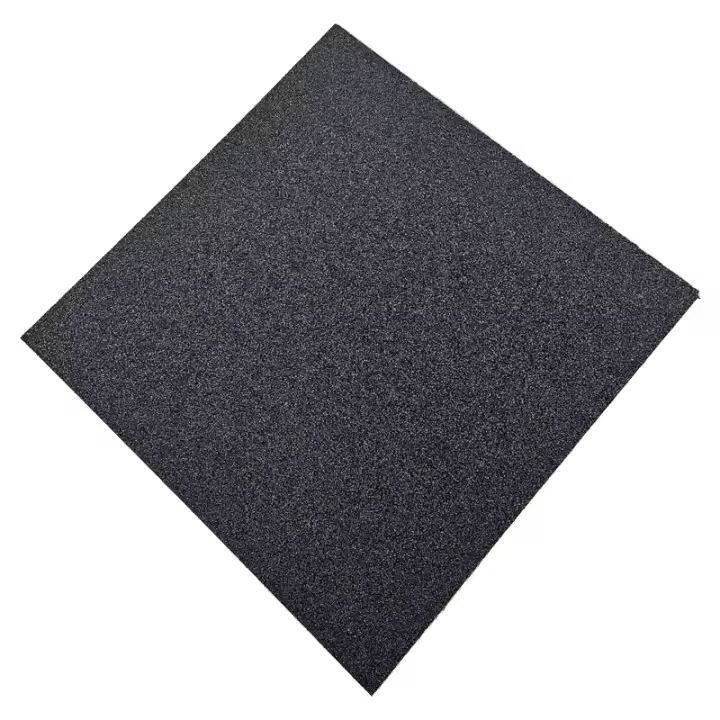 Loseta de Caucho para Suelo de Gimnasio 50x50x15mm Negro - Pack 16 - Protección Contra Caídas - 1