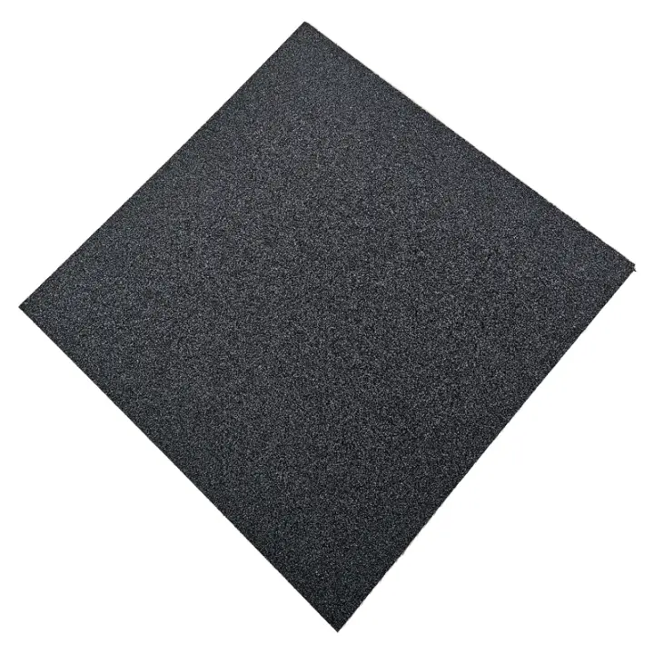 Loseta de Caucho para Suelo de Gimnasio 50x50x15mm Negro - Pack 16 - Protección Contra Caídas - 1