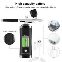 Kit De Aerógrafo Para Uñas Con Compresor Portátil Para Pintura De Galletas Y Artesanías Herramienta De Belleza Multifuncional Recargable Metal - details 7