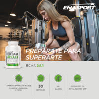 BCAA 2:1:1 90 Caps - Enasport. Aminoacidos ramificados. L-Leucina, L-Isoleucina, L-Valina. Sin Gluten. - details 0