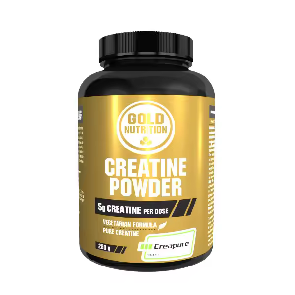 GoldNutrition Creatine Powder (Creapure) - Suplemento de creatina monohidratada - 280 gr - Mejora el rendimiento físico - Sabor a elegir - Incrementa la masa muscular - Favorece la recuperación. - 1
