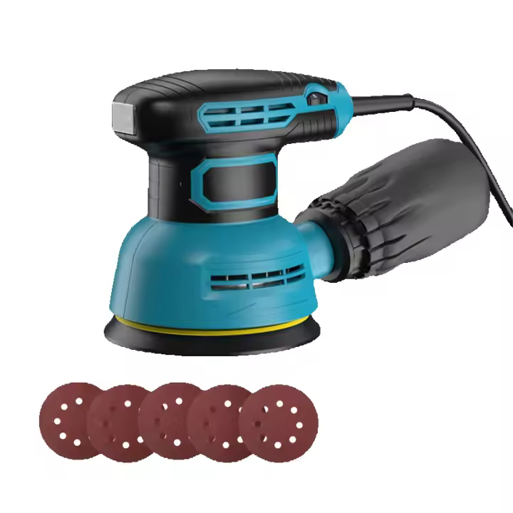 Lijadora Eléctrica de 300W, pulidora Orbital aleatoria de 110V y 220V, lijadora de velocidad Variable con papel de Lija de 125mm, Máquina pulidora para Coche, máquina de lijado de velocidad variable - 1