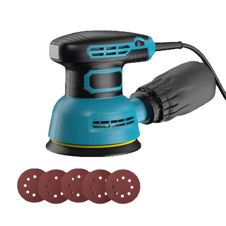 Lijadora Eléctrica de 300W, pulidora Orbital aleatoria de 110V y 220V, lijadora de velocidad Variable con papel de Lija de 125mm, Máquina pulidora para Coche, máquina de lijado de velocidad variable - 1