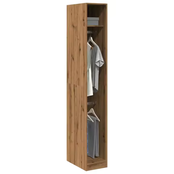 vidaXL Armario de madera de ingeniería roble artesanal 30x50x200 cm - 1