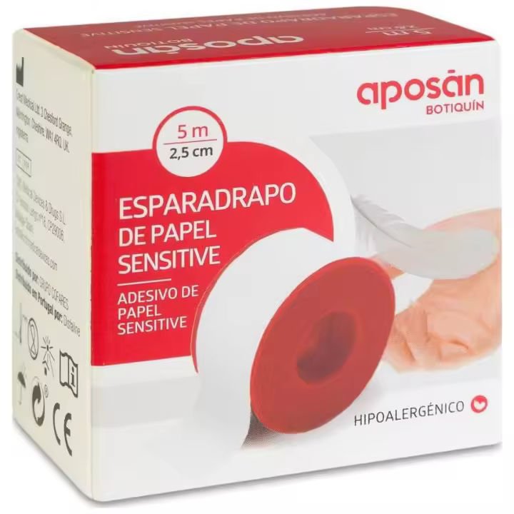 Aposán Esparadrapo Hipoalérgico Papel 5X2_5Cm 1Ud - 1