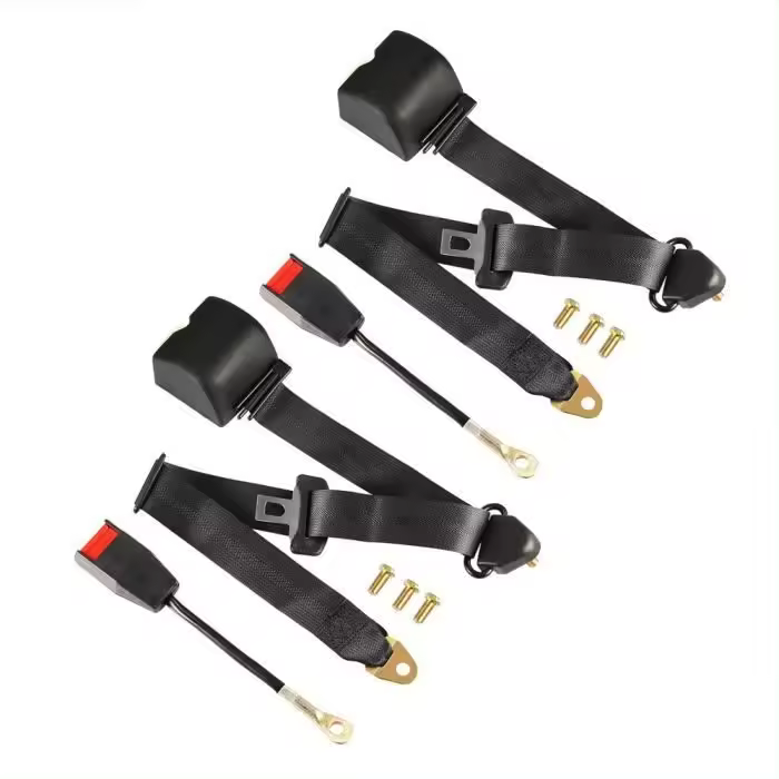 Cinturón de seguridad universal ajustable de 3 puntos para Coche y furgoneta, 2 unidades, Con pernos - 1