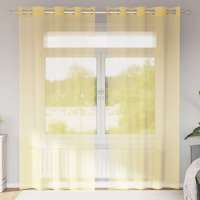 vidaXL Cortinas de gasa con ojales 2 uds 140x245 cm en color Rosa claro/orange/Arena y más | protección solar decorativa para ventanas hogar oficina dormitorio fácil de instalar - details 3