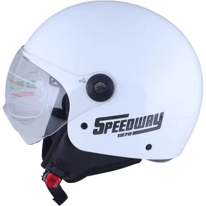 Speedway Casco Moto - Classic - Casco Jet, Ideal Tanto para Hombre como Mujer, Nuestro Casco de Moto Abierto es Ideal para la Ciudad, capacete Moto homologado ECE y Dot Speedway 1970 - 1