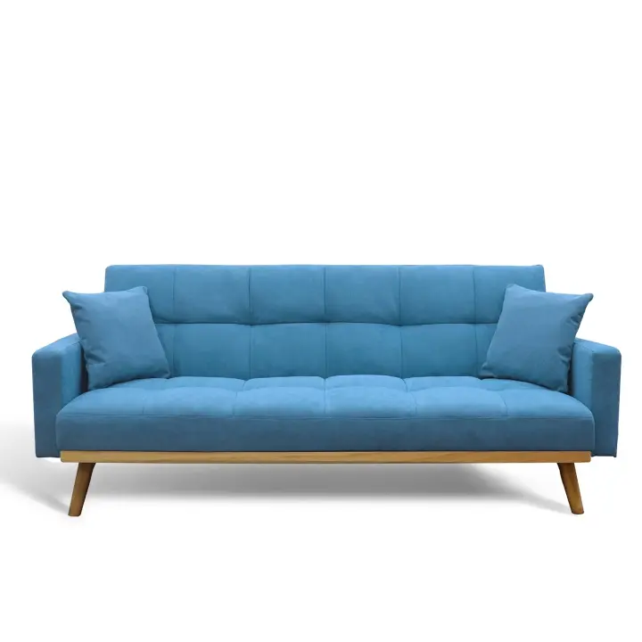 Lúzete - Sofá Cama Azul Regina  Madera Y Terciopelo - 1