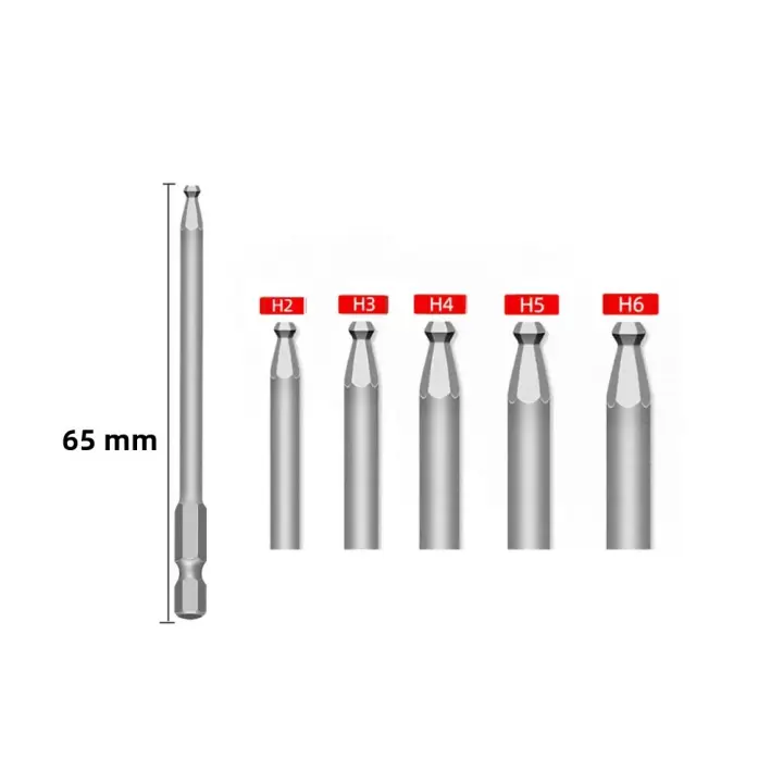 Juego De Puntas De Destornillador Magnético Con Cabeza Hexagonal S2 Adaptador De Taladro Precisión Batería De Destornilladores De Cromo Vanadio - 1