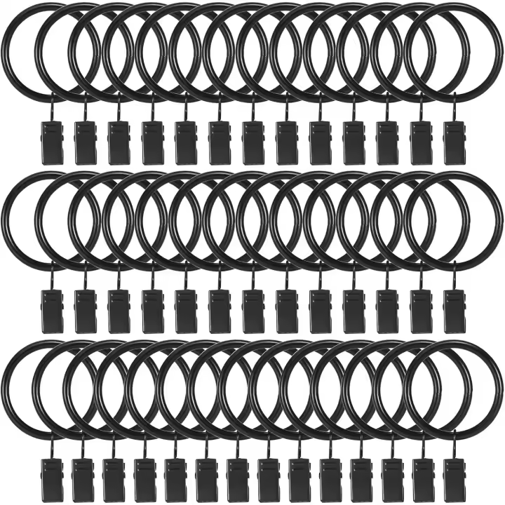Ganchos de Metal Pesados a Prueba de Óxido 40 Piezas con Anillos Ideal para Cortinas - 1