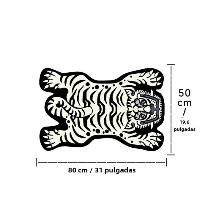 Carpetas De Tigre Para Decoración De Dormitorio Alfombra Gruesa De Piel De Animal Estilo Cartoon Para Sala De Estar Alfombra De Zona - 1