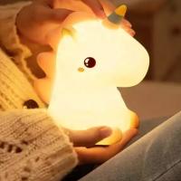 Lámpara De Noche Unicornio Con Control Remoto Para Dormitorio Luz LED De Animales Decoración Moderna Recargable Por USB - details 5