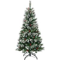 ARBOL DE NAVIDAD SILVESTRE 120cm, 210cm. Arbol de Navidad Verde Abeto, Árbol de Navidad Artificial, Verde PVC Árboles Decoración Navideña, con Efecto Nieve y piñas, Soporte de Maderal (con Efecto Nieve y piñas) - details 0