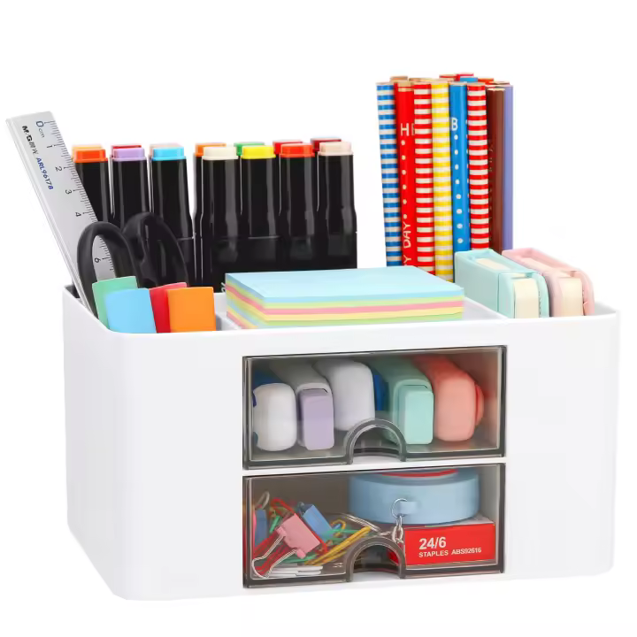 Caja De Almacenamiento Multifuncional Para Escritorio Gran Capacidad Organizador De Suministros De Oficina Y Estación De Trabajo - 1