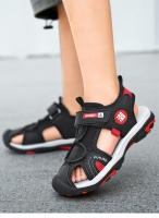 Sandalias De Playa Para Niños Verano 2024 Moda Antideslizante Suave Bajo La Piel Cuero Malla Cómodas Tallas 18-25 Unisex - details 5