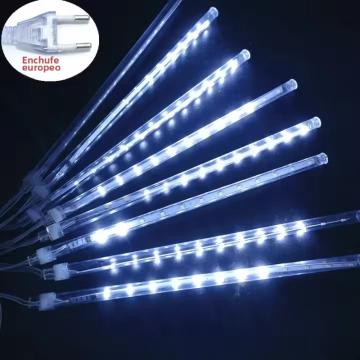 Luces De Show De Meteoros LED Con 8 Tubos EU Plug 30/50 Cm Decoración De Jardín Navideña Cadena De Luces Faeira Para Exterior Y Calle - 1