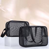 Bolsa De Ducha De Malla Gris Azul Bolsa De Maquillaje De Secado Rápido Gran Capacidad Para Playa Y Baño Organizador De Ducha Portátil Ecológico - details 8