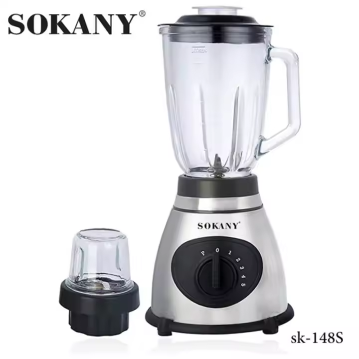 2 en 1, Batidora+molinillo, batidora vaso de cristal 400 W, con función pica hielos, 3 velocidades, limpieza fácil y jarra de cristal termoresistente de 1.5 L, para preparar cafe molino, batido, zumo, gazpacho, salmorejo, sopa en casa. - 1