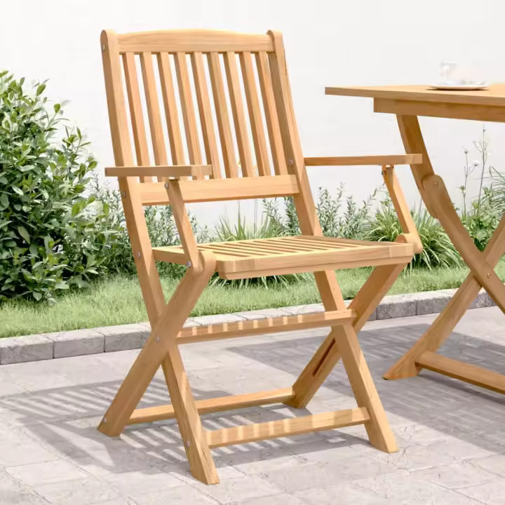 vidaXL Sillas de jardín plegables 4 uds madera acacia 57,5x54,5x90 cm - 1