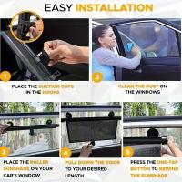 Cortina De Sol Retráctil Para Coche 1pc Cortinas De Ventana Lateral Para Bloquear El Sol Y La Calor Material Plástico Delgado - details 1
