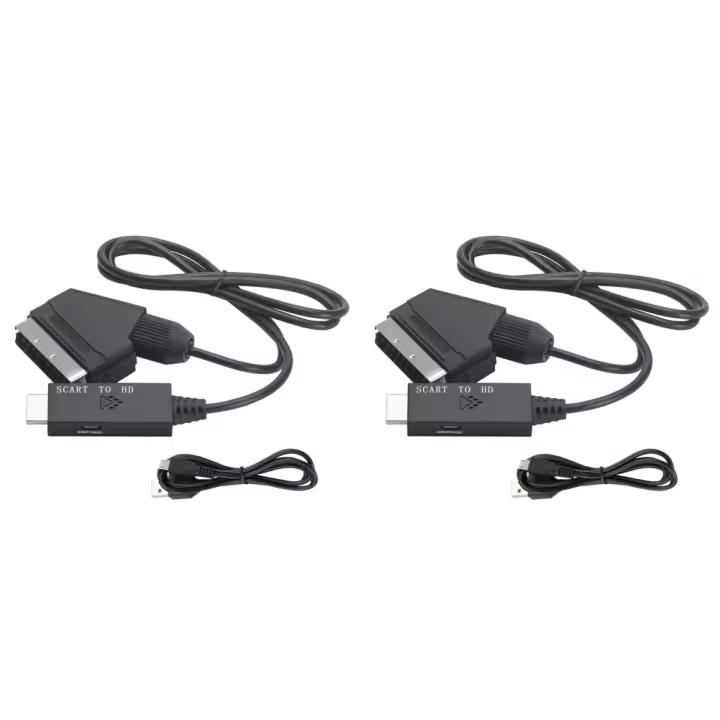 Cable Adaptador Convertidor De Vídeo Y Audio SCART a HDMI 1080P Para HDTV Sky Box STB Entrada SCART Salida HDMI Plug Play - 1