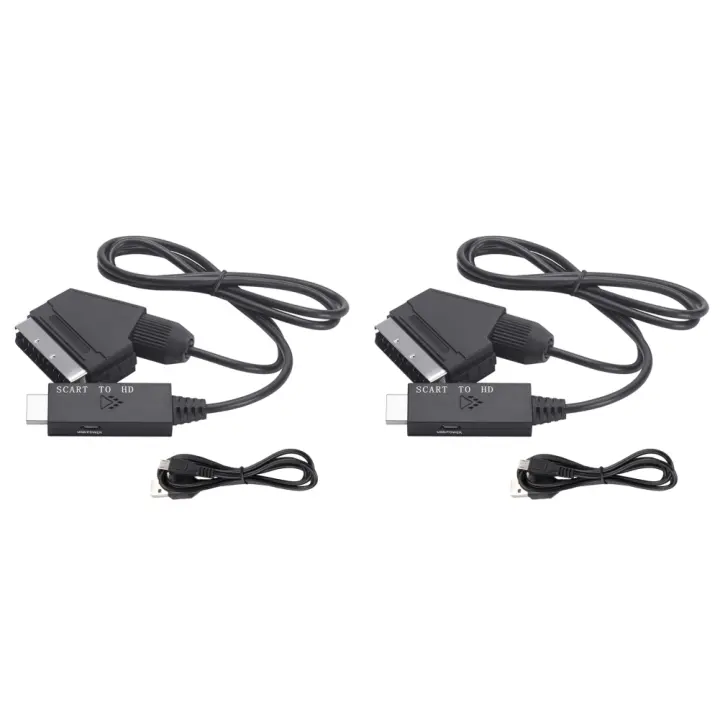 Cable Adaptador Convertidor De Vídeo Y Audio SCART a HDMI 1080P Para HDTV Sky Box STB Entrada SCART Salida HDMI Plug Play - 1