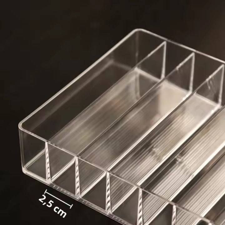 Caja De Almacenamiento Para Maquillaje Y Cosméticos En Plástico Transparente Organizador De Labiales Y Perfumes Con 7 Compartimentos - 1