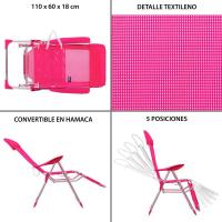 Sillón de 5 Posiciones LILI HOME Aluminio/Textileno Rosa 61x66x115cm - details 6