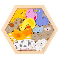 Puzzle De Bloques De Madera Tridimensional Dinosaurio Animales De Dibujos Animados Juego Educativo Temprano Para Niños - details 9