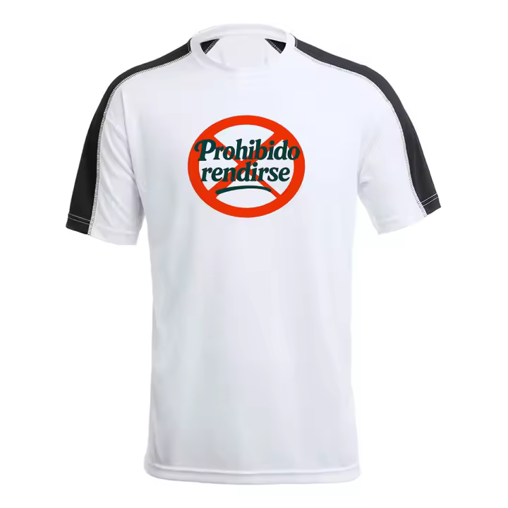 MERCHANDMANIA CAMISETA técnica franja mangas NEGRA frase motivadora ejercicio gym gimnasio esfuerzo tshirt - 1