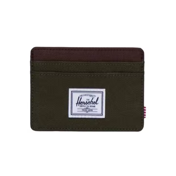 Tarjetero Verde Herschel Charlie Cardholder Wallet Green Chicory Coffe con capa de bloqueo RFID - 1