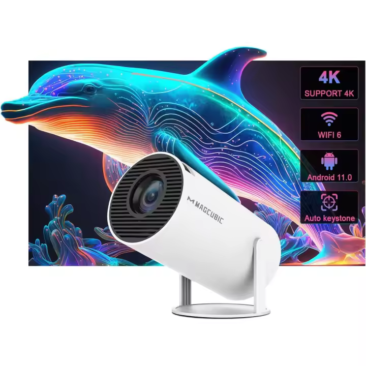 Keystone Mini Proyector Portátil Gris Auto Keystone 4K/200 ANSI Wifi 6 BT 5.0 Pantalla 130 Pulgadas Giro 180 Grados Android 11.0 - 1