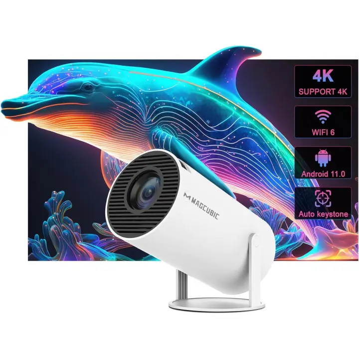 Keystone Mini Proyector Portátil Gris Auto Keystone 4K/200 ANSI Wifi 6 BT 5.0 Pantalla 130 Pulgadas Giro 180 Grados Android 11.0 - 1