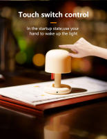 Lámpara De Mesa Recargable Mini Luz Cálida Y Agradable Para Dormitorio Estudio Decorativa Ornaments De Noche Para Cama Y Escritorio - details 6